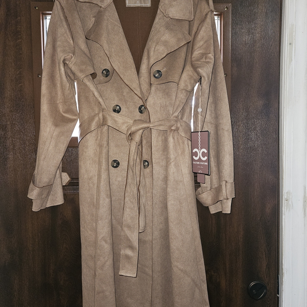 Classic Tan Trench Coat with Belt